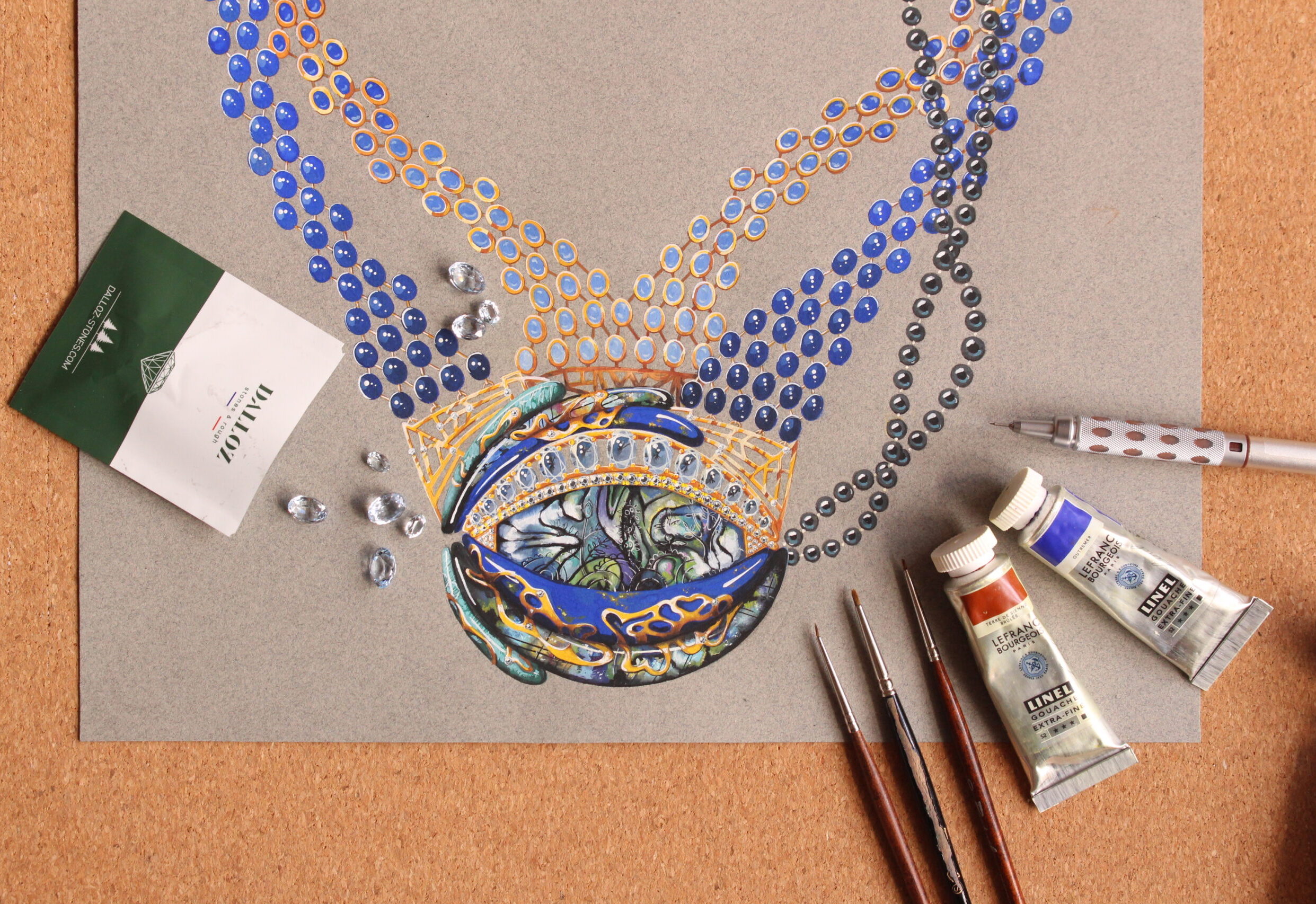 Gouache rendering – synthetic stones Dalloz Stones & Rough Gouache rendering - synthetic stones Dalloz Stones & Rough