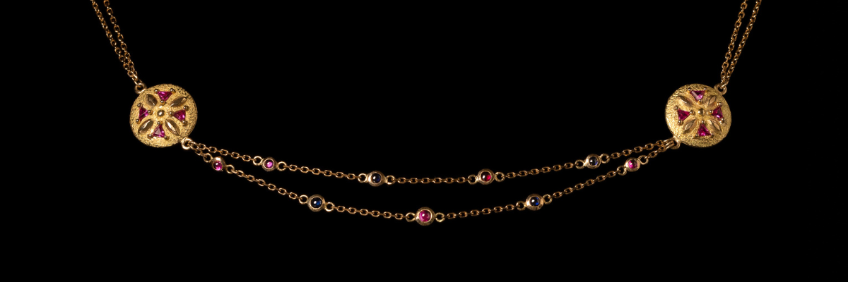Collier Corindon synthétique éco-grandit rubis